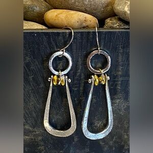 Silver Gold Accent Earrings